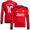 Officiële Voetbalshirt Manchester United Rashford 10 Thuis 2023-24 Lange Mouw - Heren